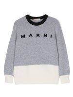 Marni Kids pull à logo intarsia - Gris - thumbnail