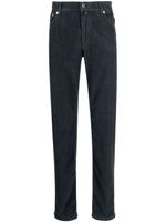 Kiton pantalon en velours côtelé à taille basse - Bleu