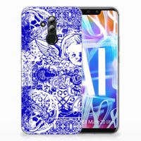 Silicone Back Case Huawei Mate 20 Lite Angel Skull Blauw