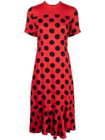 Marni robe mi-longue à pois - Rouge