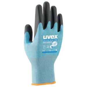 Uvex 6008409 beschermende handschoen Werkplaatshandschoenen Zwart, Blauw Koolstof, Elastaan, Polyamide