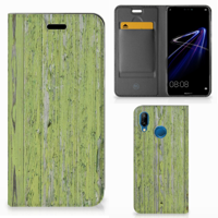 Huawei P20 Lite Book Wallet Case Green Wood