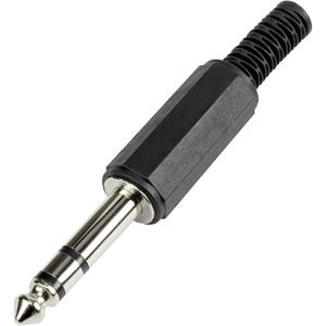 TRU COMPONENTS 595201 Jackplug 6,35 mm Stekker, recht Aantal polen: 3 Stereo Zwart 1 stuk(s)