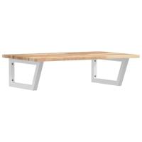 vidaXL Badkamer wandschap staal en massief acaciahout, wandbeugel, wandplank beugel, muurbeugel plank, beugel voor plank, handdoekbeugel