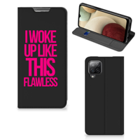 Samsung Galaxy A12 Hoesje met tekst Woke Up - Origineel Cadeau Zelf Maken
