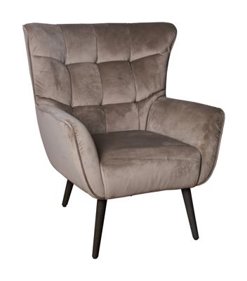 PTMD Fauteuil 'Kian' Velvet, kleur Zand