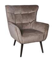 PTMD Fauteuil 'Kian' Velvet, kleur Zand