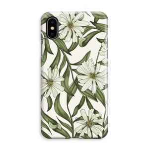 Wit bloemenpatroon: iPhone XS Max Volledig Geprint Hoesje