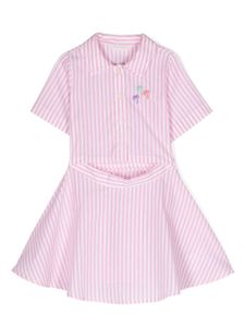 Palm Angels Kids robe-chemise Palms à rayures - Rose