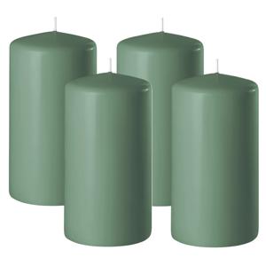 Enlightening Candles Cilinder/stompkaars - 4x - groen - D6 x H15 cm - 58 branduur