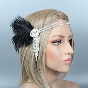 Hoofddeksels Jaren '20 flapper hoofdband Retro vintage Roaring jaren '20 Jaren 1920 Strass Voor Cosplay Carnaval Dames Kostuum juwelen Mode-sieraden Lightinthebox