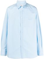 Valentino Garavani chemise en coton à logo brodé - Bleu