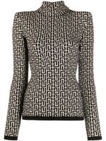 Balmain pull à motif monogrammé PB - Noir