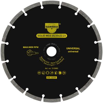 Samedia SOLID MSS Diamant-Zaagblad 230x22,23mm - 310980 Samedia SOLID MSS Diamant-Zaagblad 230x22,23mm - 310980