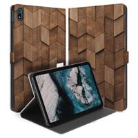 Uniek Nokia T20 Tablethoesje met Stand - Wooden Cubes Design | B2C Telecom - thumbnail