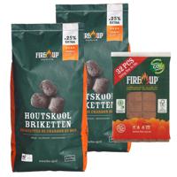 BBQ starterspakket - houtskool briketten 10 kilo - barbecue aanmaakblokjes 32x