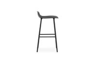 Normann Copenhagen Form Barkruk Low 75 cm - Staal - Zwart - thumbnail