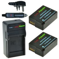 2 x DMW-BLC12 accu's voor Panasonic - Charger Kit + car-charger - UK version - thumbnail