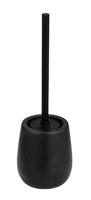 WENKO WC-garnituur Nerno zwart, gesloten staande toiletborstelhouder van keramiek en roestvrij staal, 10,5 x 39,5 x 10,5 cm, zwart