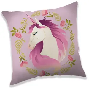 Unicorn sierkussen roze 40X40 cm