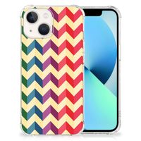 iPhone 13 Doorzichtige Silicone Hoesje Zigzag Multi Color - thumbnail