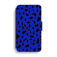 Blue Leopard: iPhone XS Max Flip Hoesje - thumbnail