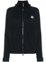 Moncler sweat zippé en piqué - Bleu