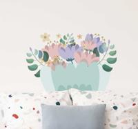 Muurstickers woonkamer vintage pastel bloemetjes - thumbnail