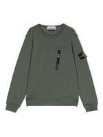 Stone Island Junior sweat en coton à patch Compass - Vert