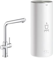 Grohe Red 3-in-1 kokend water kraan met L-uitloop en combi boiler chroom