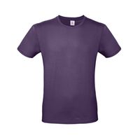 Set van 2x stuks paars basic t-shirt met ronde hals voor heren van katoen, maat: M (50)