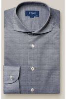 ETON Slim Fit Jersey shirt Marine, Ruit