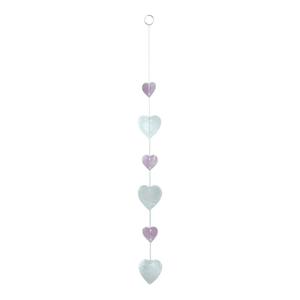 Roze Capiz Schelp Decoratiehanger met Hartjes