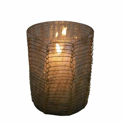 Bruin Waxinelichthouder Filigrain Recht - Model 1 (13 cm) Bruin Waxinelichthouder Filigrain Recht - Model 1 (13 cm)