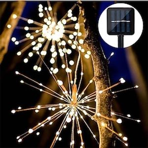 zonne-verlichting outdoor led starburst lichten led vuurwerk boeket outdoor solar tuinverlichting 40 takken 200led opknoping bezem koperdraad lantaarn outdoor party festival kerst waterdicht Lightinthebox