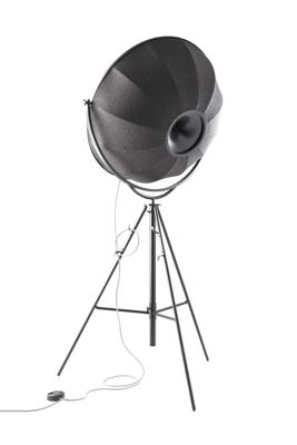 Pallucco - Fortuny Led Zilveren Rubelli Vloerlamp Semi Glanzend Zwart / Metallisch Zilver