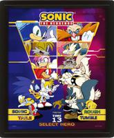 Sonic The Hedgehog 3D Lenticular Framed Poster Select Your Fighter 26 X 20 Cm