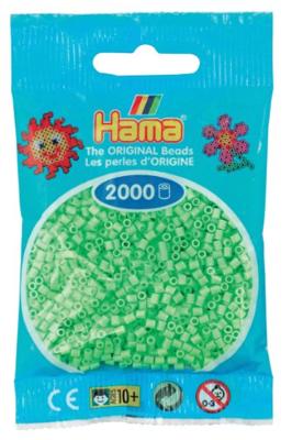 Hama - 501 – 47 – zak met 2000 mini-kralen – (kleine kralen Ø 2,5 mm) – pastelgroen
