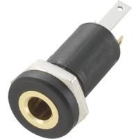 TRU COMPONENTS 718574 Jackplug 3.5 mm Bus, inbouw verticaal Aantal polen: 3 Stereo Zwart 1 stuk(s)