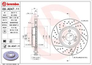 Remschijf BREMBO, Remschijftype: Binnen geventileerd, u.a. für Mini