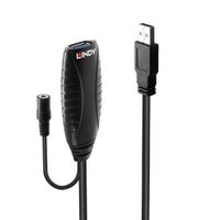 Lindy 43099 15m USB A USB A Mannelijk Vrouwelijk Zwart USB-kabel