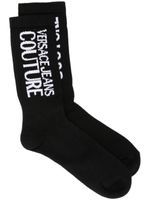 Versace Jeans Couture chaussettes en maille intarsia à logo - Noir