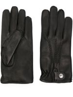 Corneliani gants en cuir à bride poignet - Noir