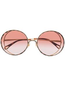 Chloé Eyewear lunettes de soleil à monture ronde oversize - Or