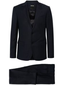 Zegna single-breasted wool suit - Bleu