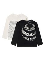 Emporio Armani Kids lot de deux t-shirts à logo imprimé - Blanc