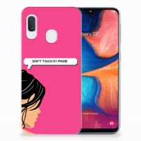 Samsung Galaxy A20e Silicone-hoesje Woman Don't Touch My Phone - thumbnail