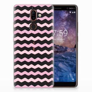 Nokia 7 Plus TPU bumper Waves Roze