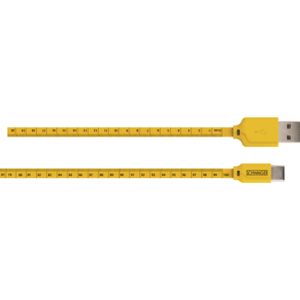 Schwaiger USB-kabel USB 2.0 USB-A stekker, USB-C stekker 1.20 m Zwart, Geel Met metermarkering WKC10 511