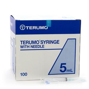 Terumo Spuit+naald 21g 1 1/2 Tb 5ml Groen 100